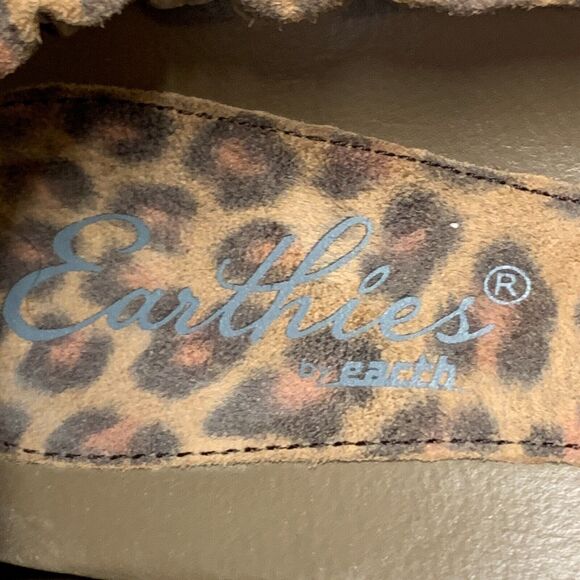 Earthies Ballet Flats Shoes Womens 7.5 Brown Tolo Leather Slip On Animal Leopard - Picture 10 of 14